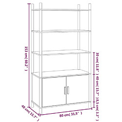 vidaXL Buffet haut Noir 80x40x153 cm Bois d'ingénierie pas cher