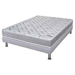 Ebac Matelas mousse + Sommier Gris clair 160x200 Maryland - Hauteur 20 cm - Soutien ferme 