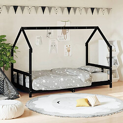 Maison Chic Lit simple Cadre de lit pour enfants,Lit d'Enfant Moderne noir 90x200 cm bois de pin massif -MN55085