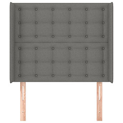 Avis Maison Chic Tête de lit scandinave avec oreilles,meuble de chambre Gris foncé 103x16x118/128 cm Tissu -MN37942