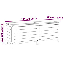 vidaXL Boîte de rangement de jardin 150x50x56,5 cm bois massif sapin pas cher