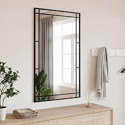 vidaXL Miroir mural noir 60x100 cm rectangulaire fer