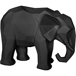 Pt Living Eléphant en résine mat Origami Noir. Eléphant en résine mat Origami Noir