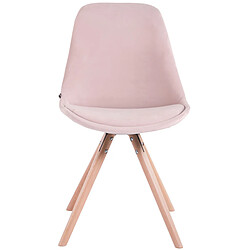 Avis Decoshop26 4 chaises de salle à manger style scandinave en velours rose pieds rond en bois clair CDS10308