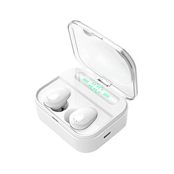 LUUCOZK 1 lotCasque sans fil étanche ABS pour le sport compatible Bluetooth - Blanc 