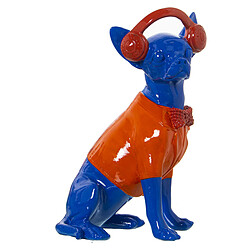 Figurine Décorative Alexandra House Living Bleu Orange Plastique Chien Casque 14 x 26 x 18 cm 