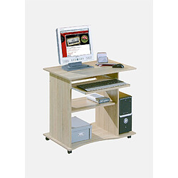 Alter Mini bureau à roulettes en stratifié finition chêne, 80 x 75 x 50 cm