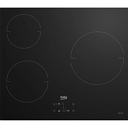 Table de cuisson à induction 60cm 3 foyers 5900w noir - hii63400mt - BEKO