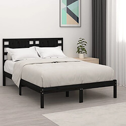 vidaXL Cadre de lit sans matelas noir 180x200 cm bois massif 