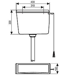 Regiplast - Réservoir de chasse haut 1300 - 1300