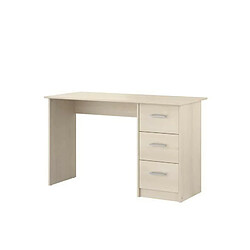 PARISOT ESSENTIELLE Bureau 3 tiroirs - Decor acacia clair - L 121,2 x P 74,3 x H 55 cm