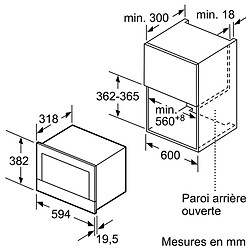 Avis Micro-ondes encastrable 21l 900w noir - bfl634gb1 - BOSCH