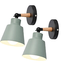 Stoex Lot de 2 Moderne Applique Murale Industrielle en Métal Luminaires E27 Edison Loft Lampe pour Café Bar Couloir Salle à Manger Salon Chambre (Ver Lot de 2 Moderne Applique Murale Industrielle en Métal Luminaires E27 Edison Loft Lampe pour Café Bar Couloir Salle à Manger Salon Chambre (Vert)