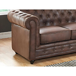 Acheter Vente-Unique Canapé 3 places CHESTERFIELD en microfibre aspect cuir vieilli