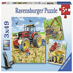 Avis Ravensburger - 80120 - Puzzle ``Tracteurs Et Machines De Chantiers`` 3x49 Pièces