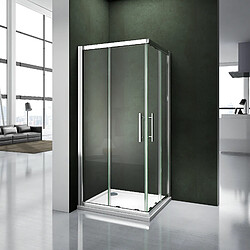 Cabine de douche 80x80x185cm porte de douche coulissante en verre securitaccès d'angle 