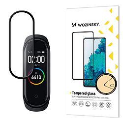 Ozzzo wozinsky super durable full glue full screen film avec cadre coque friendly xiaomi mi band 6 / mi band 5 noir 