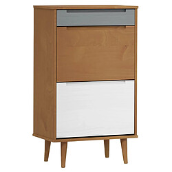 vidaXL Armoire à chaussures MOLDE Marron 59,5x35x103 cm Bois de pin