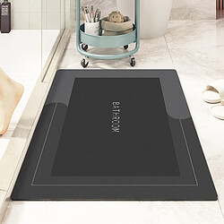 LUUCOZK Tapis de bain antidérapants absorbants à séchage rapide pour salle de bain - Gris foncé - Rectangulaire-60 x90CM 