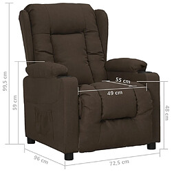 vidaXL Fauteuil inclinable Marron foncé Tissu pas cher