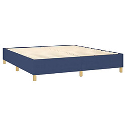 Acheter vidaXL Sommier à lattes de lit matelas et LED Bleu 160x200 cm Tissu