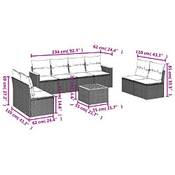 Avis Maison Chic Salon de jardin avec coussins 9 pcs | Ensemble de Table et chaises | Mobilier d'Extérieur beige résine tressée -GKD66217