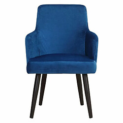 Paris Prix Lot de 2 Fauteuils en Velours Gitega 84cm Bleu