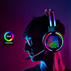 Universal Écouteurs de gaming filaires 7.1 Écouteurs surround Microphone USB Éclairage RGB PC Écouteurs de gaming pas cher