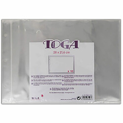 TOGA 10 Pochettes transparentes pour Scrapbooking 28 x 21,6 cm