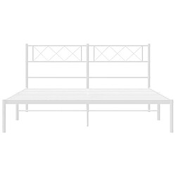 Maison Chic Lit adulte - Cadre de lit métal avec tête de lit pour chambre blanc 135x190 cm -MN65905 pas cher