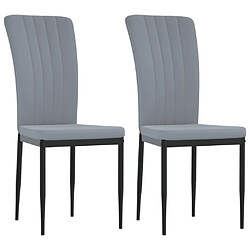 vidaXL Chaises à manger lot de 2 Gris clair Velours