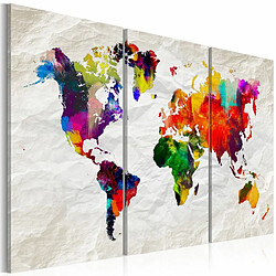 Paris Prix Tableau Imprimé World Map : Rainbow Madness II 60 x 90 cm