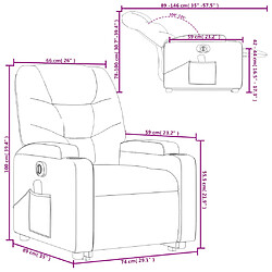 vidaXL Fauteuil inclinable de massage électrique Marron foncé Tissu pas cher