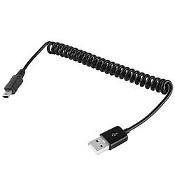 Wewoo Câble noir Mini à ressort spiralé USB à USB 2.0 à 5 broches, longueur: 25 cm peut être rallongé 80 cm