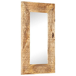 vidaXL Miroir sculpté à la main 80x50x2,5 cm bois de manguier solide pas cher