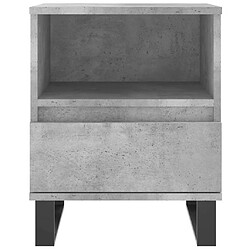 Maison Chic Table de chevet,Table de Nuit,Meuble de Rangement gris béton 40x35x50 cm bois d’ingénierie pas cher