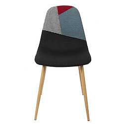 Avis Toilinux Lot de 4 Chaises patchwork First - Noir et rouge