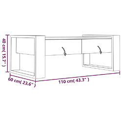 vidaXL Table basse 110x60x40 cm Bois de teck massif pas cher