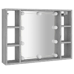 Helloshop26 Armoire à miroir avec led 76 x 15 x 55 cm gris 02_0006678 