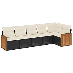 Maison Chic Ensemble Tables et chaises d'extérieur 6pcs avec coussins,Salon de jardin noir résine tressée -GKD881006