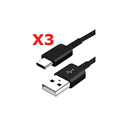 Little Boutik X3 Cable USB Type C Chargeur Noir pour Samsung Galaxy A8 S9 S9Plus Noir X3 Couleur 