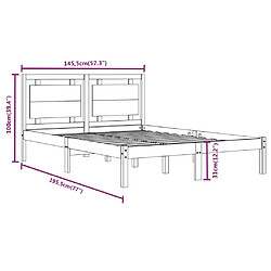 Acheter vidaXL Cadre de lit Bois massif 140x190 cm