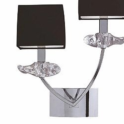 Avis Luminaire Center Applique murale Akira avec interrupteur 2 Ampoules E14, chrome poli avec Abat jour noirs