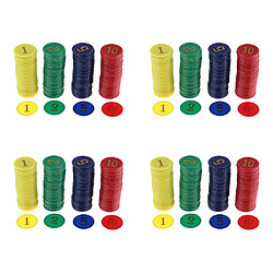 jetons de poker rouge jaune vert bleu classique 640pcs Compteurs en Plastique Bingo Chips Jeux de Société Jeton