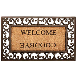 Paillasson tapis Welcome Goodbye caoutchouc coco - 76 x 45 cm - Esschert Design