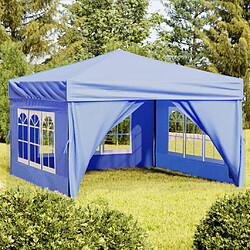 vidaXL Tente de réception pliable avec parois Bleu 3x3 m