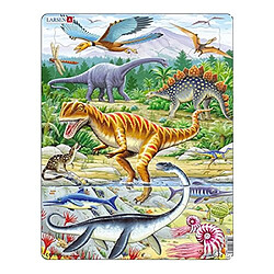 Larsen- Puzzle encadré Dinosaure 35 pièces, FH16