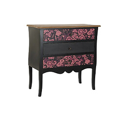 Pegane Commode en bois MDF noir avec 3 tiroirs - Largeur 76 x Hauteur 75,5 x Profondeur 39cm