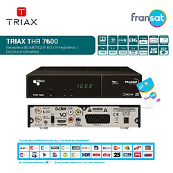 Récepteur Décodeur Satellite HD Triax THR 7600 FRANSAT + Carte FRANSAT - Enregistreur Lecteur multimédia, PVR ready, Time Shift, USB 