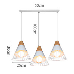 Acheter Stoex Lampe À Suspension Moderne Blanc 60W Plafonnier Rétro D'Intérieur Abat-Jour en Métal